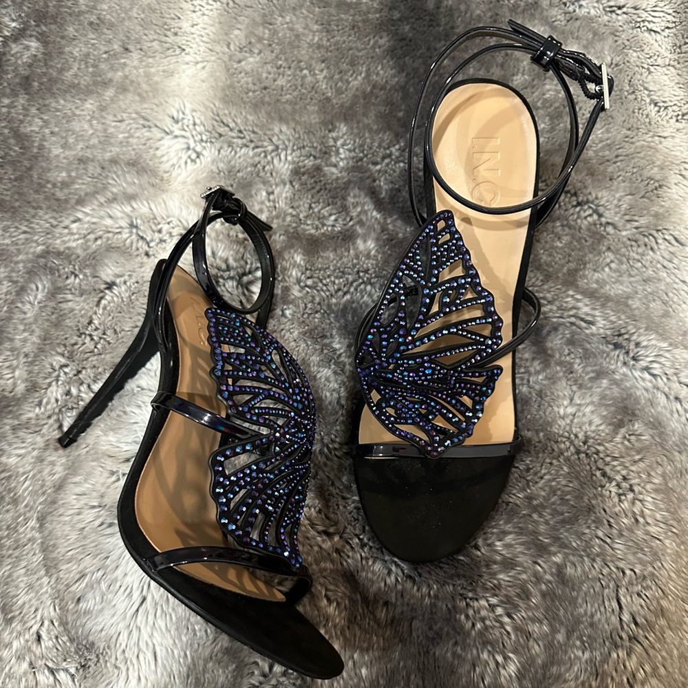 I.N.C Black Butterfly Heels - Picture 3 of 7